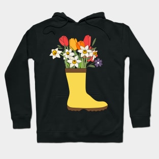 Flowers in rain boots Hoodie